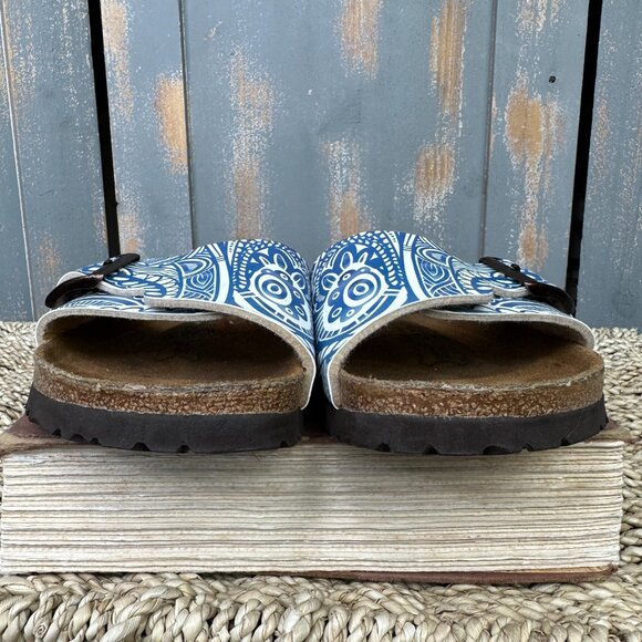 Birkenstock Birki's Catalina Sandals Blue White Sz L7-7.5, M5, EU 38 - Picture 8 of 16